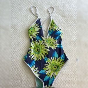 Tropical print one piece swimsuit from aerie.